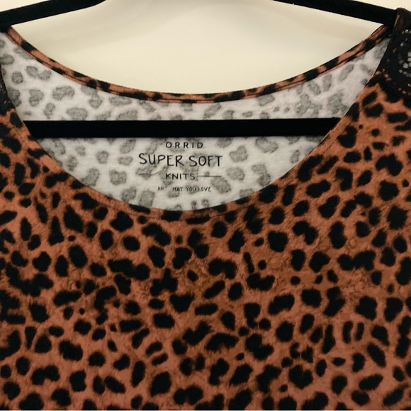 TORRID Size 3X Leopard/Black Lace Shoulder Plus-Size - Picture 5 of 6